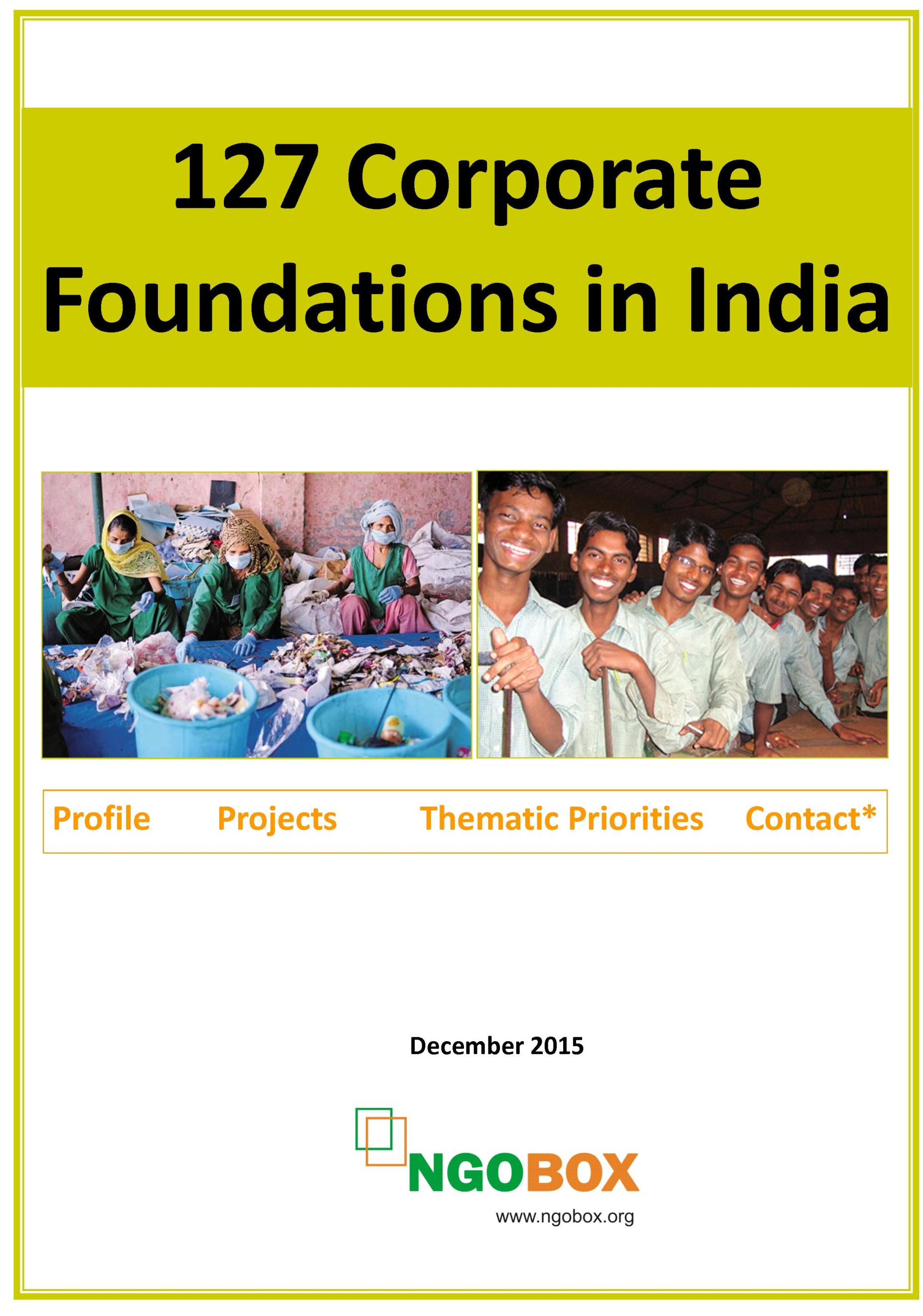 127 Corporate (CSR) Foundations in India
